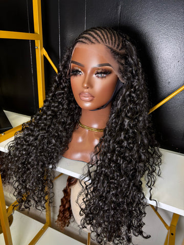 Voluminous Fulani Braid Wig 13x6 HD Lace Frontal Synthetic Hair