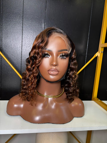 Glueless 6x6 Water Wave Closure Unit Size M with custom color