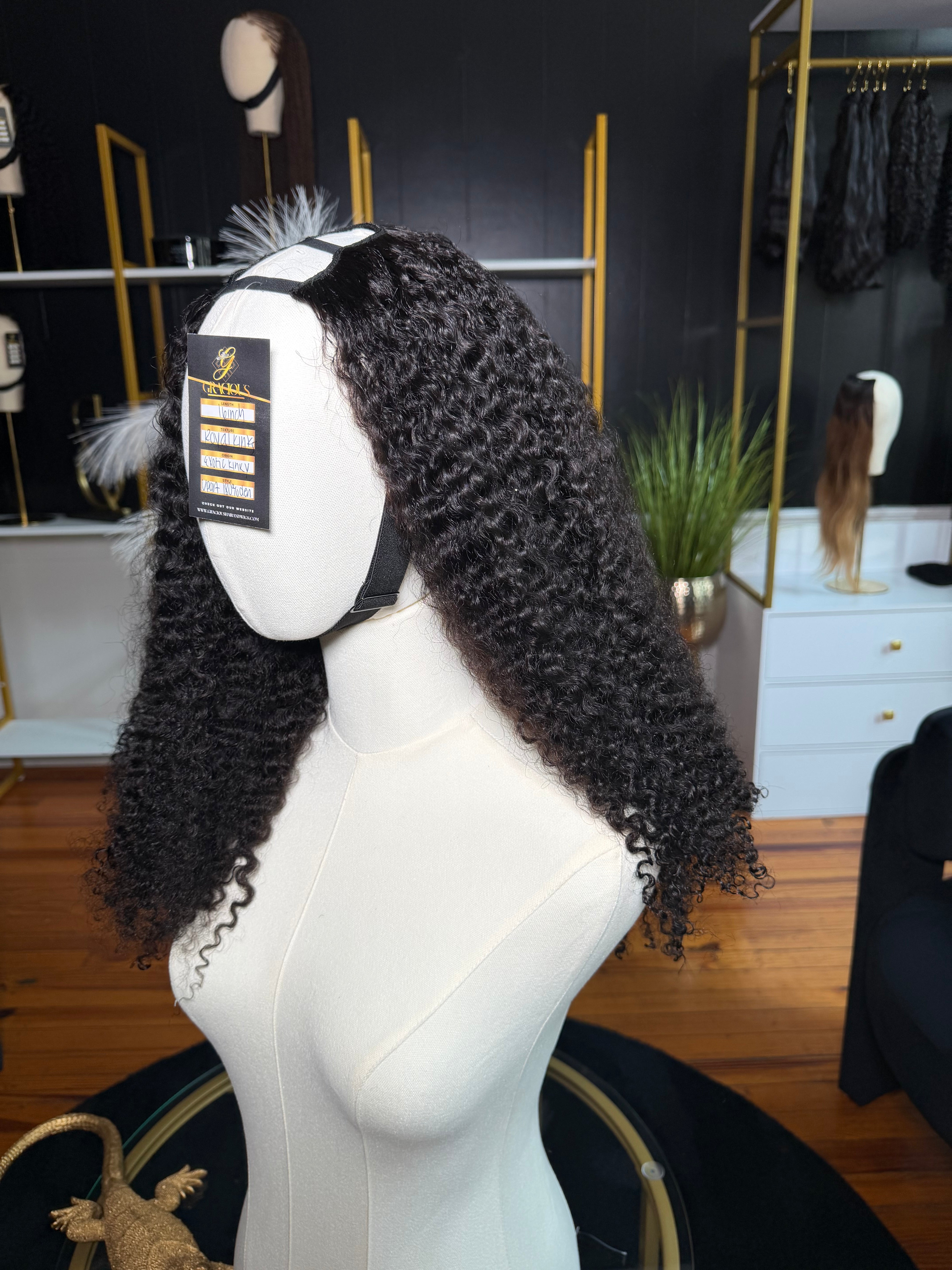 Royal Kinks U-Part Wig 16 inch 180% Density(Adjustable cap with drawstring and combs) - Styled By Zahna