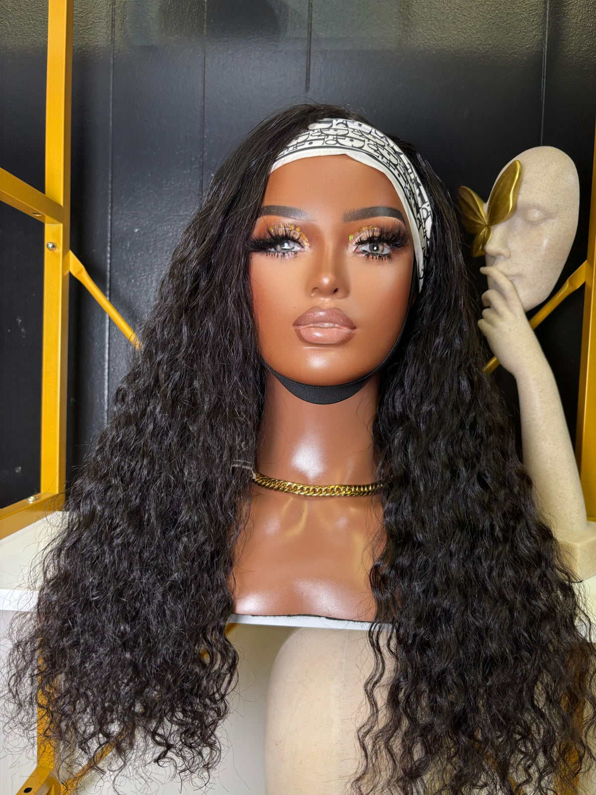 20 inch Water Wave Flip Over/Half Wig