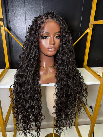 1B Full Lace Boho Braids Blend Box Braid Wig